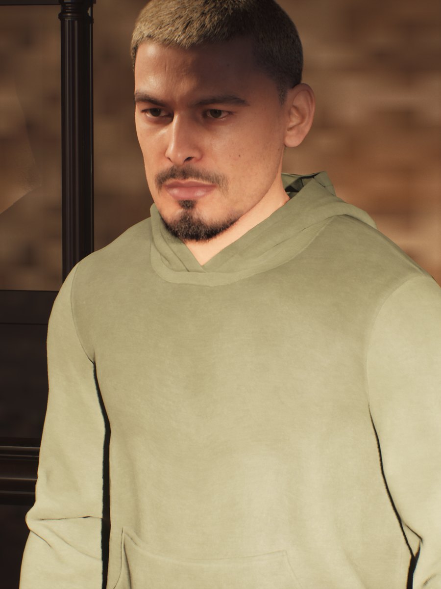 The new night keeper, a man in his thirties in a green hoodie, inside the library
